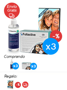 Foliactive Pills x3 + Foliactive Spray x3 +  Guia online para el cuidado del cabello gratis.